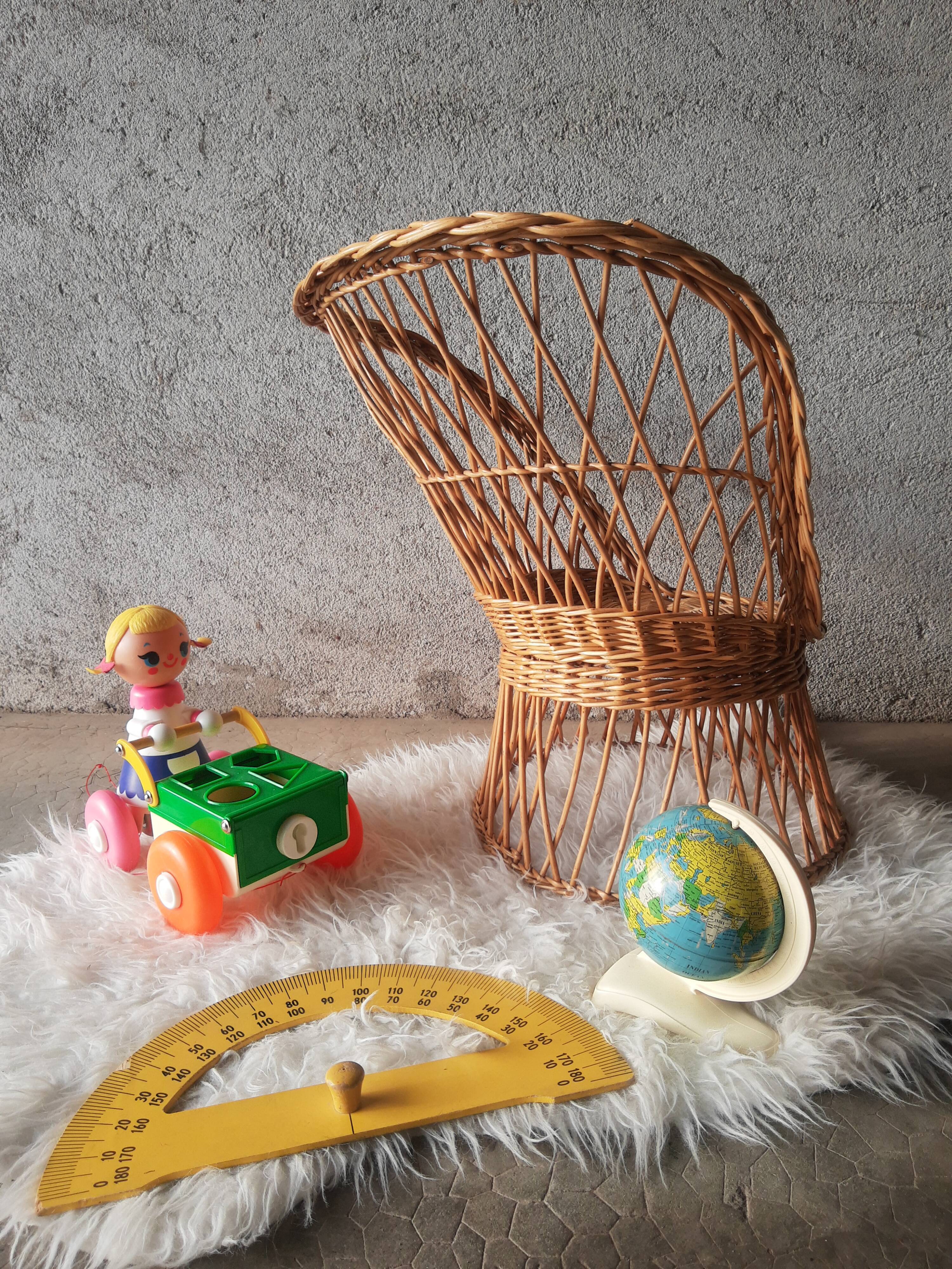 Wicker armchair for children emmanuelle style