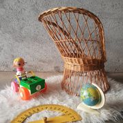 Fauteuil en osier pour enfant style emmanuelle