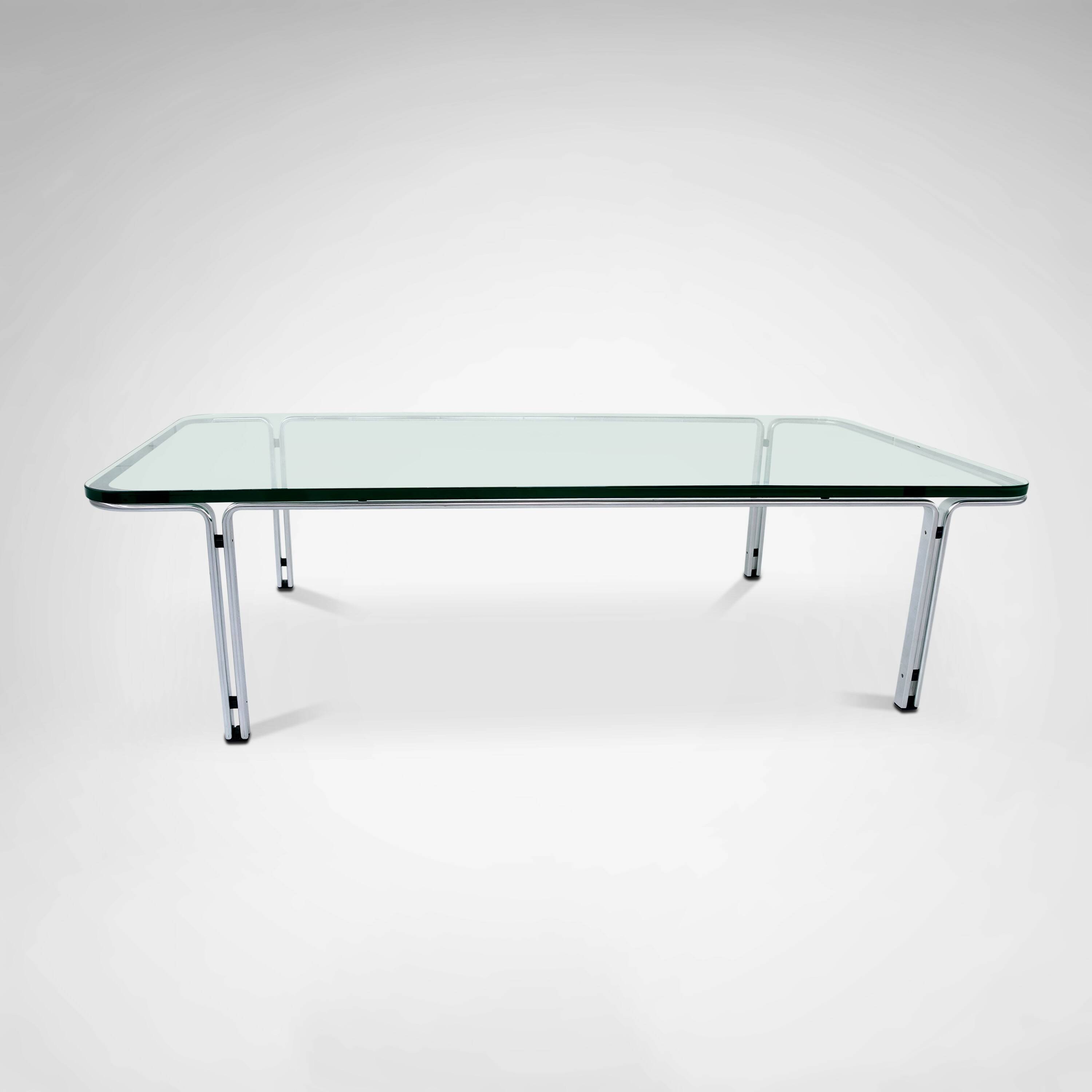 T112 steel and glass coffee table by Horst Bruning for Kill International