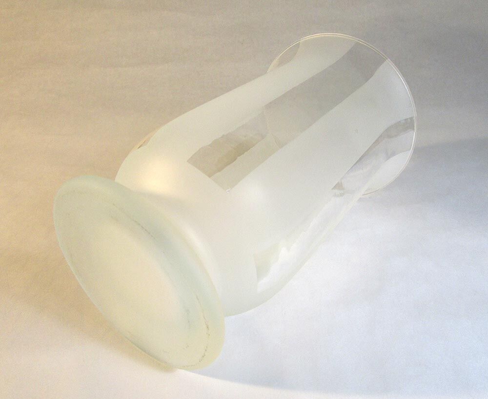 Glass vase with satin stripes