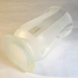 Glass vase with satin stripes