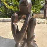 Wooden statue "the thinker"
