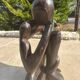 Statue bois "le penseur"