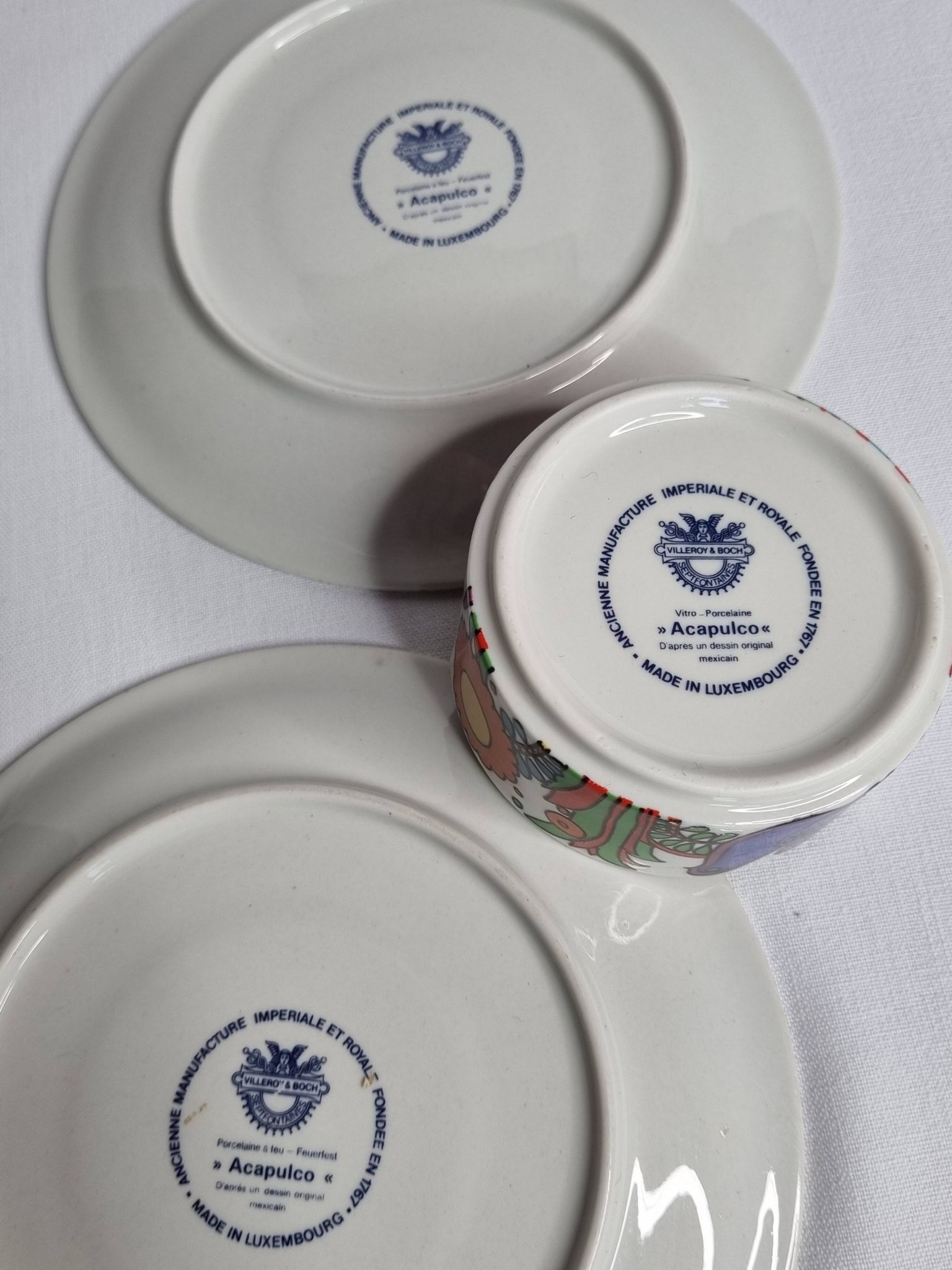 Villeroy and Boch "Acapulco" saucer and sugar bowl set