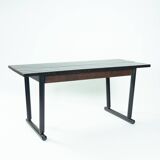 Vintage nordic stick slat dining table, 1970s