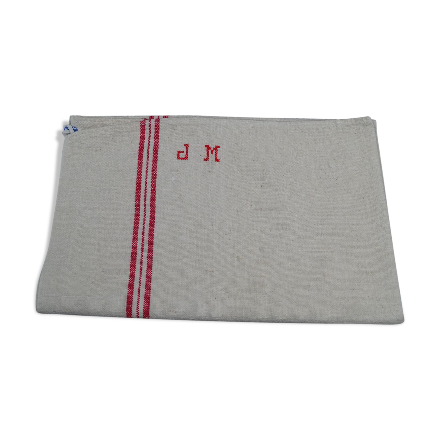 An ancient cloth in JM monogrammed cotton - Paper towel - 1930