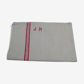 An ancient cloth in JM monogrammed cotton - Paper towel - 1930