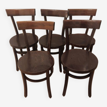 Série de 5 chaises bistrot baumann