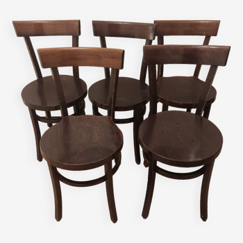 Series of 5 Baumann bistro chairs