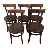 Series of 5 Baumann bistro chairs