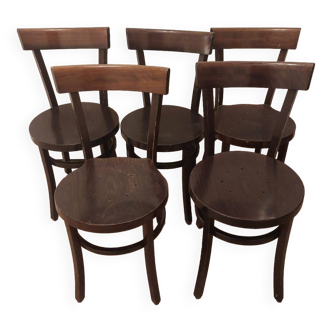 Series of 5 Baumann bistro chairs