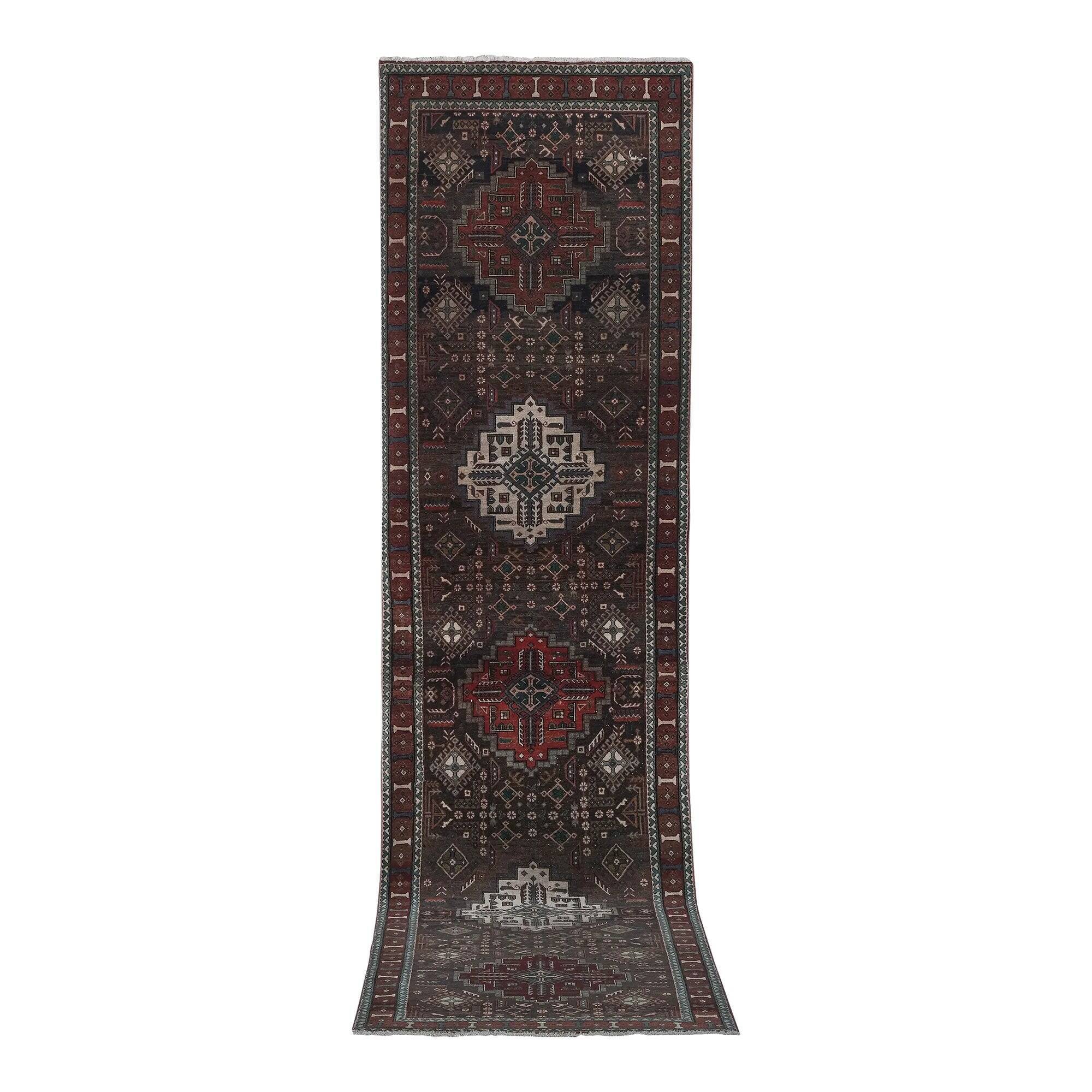 Vintage Turkish hallway rug 112x450 cm
