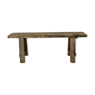 Old solid oak brut workbench