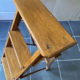 Ancien escabeau pliable peintre d’atelier à 4 marches en bois années 40