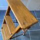 Vintage 1940s folding wooden painter's workshop stepladder with 4 steps