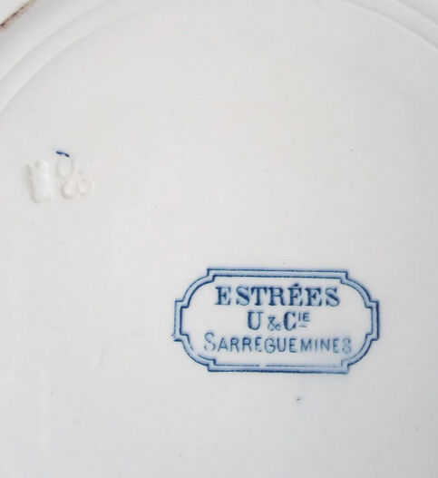 Suite of 6 plates Sarreguemines Estrées