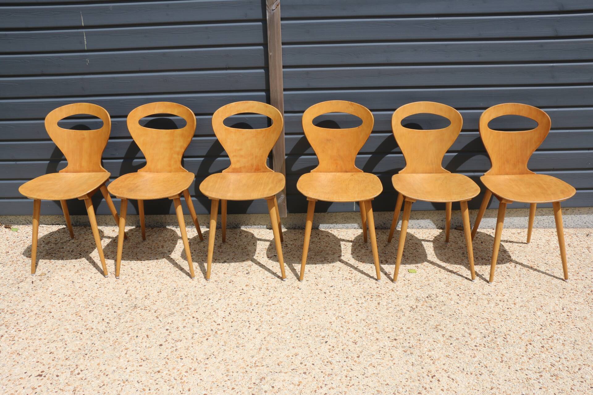 6 BAUMANN V2 chairs in light beech