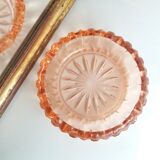 Pink chiseled glass catchall