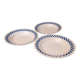 Trio d’assiettes creuses en Faïence ‘’Oxford – Brazil’’ Motif Damier bleu