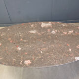 Vintage oval marble dining table, 1970s