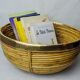 Rattan and brass basket, Italy, 1970