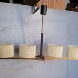 Arlus chandelier gold metal granite glass ep 1950