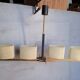 Arlus chandelier gold metal granite glass ep 1950
