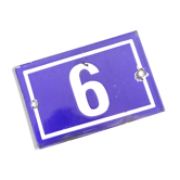 Enamelled plate of house, numbers 6 or 9, vintage