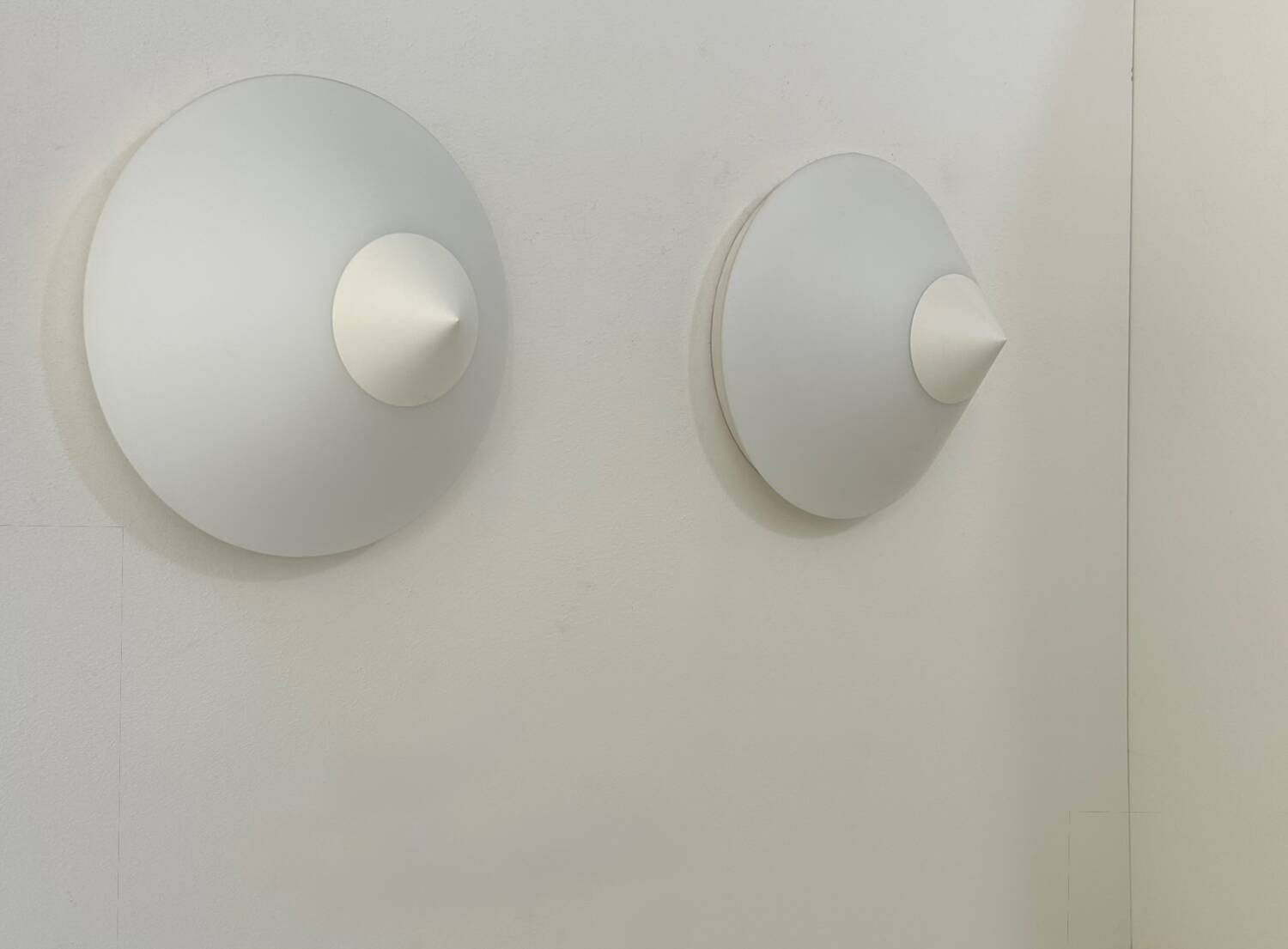Pair of vintage Limburg wall lights, metal and opaline, Germany 1970