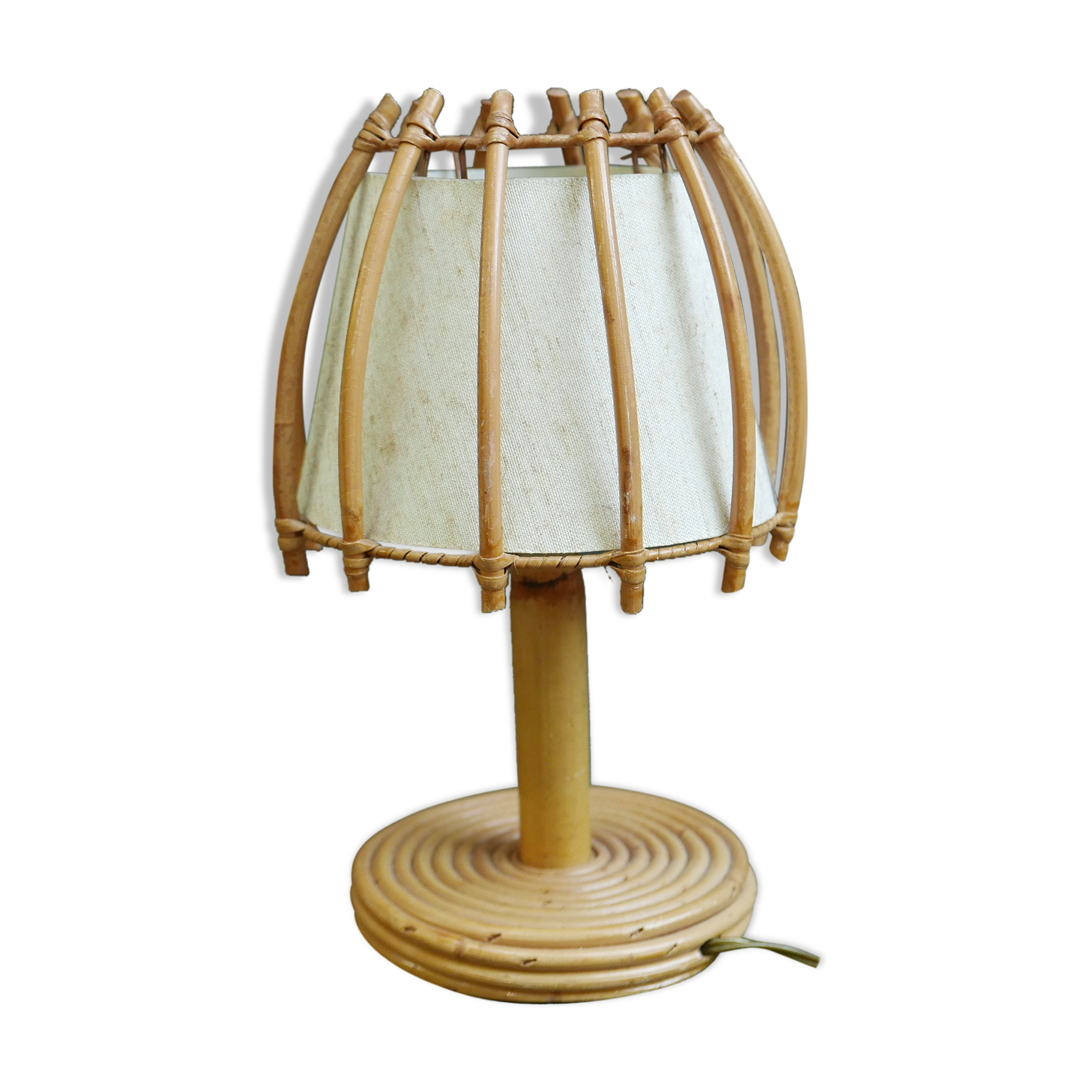 60s wicker lamp