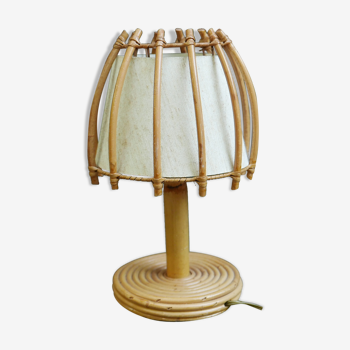 Lampe en osier des années 60