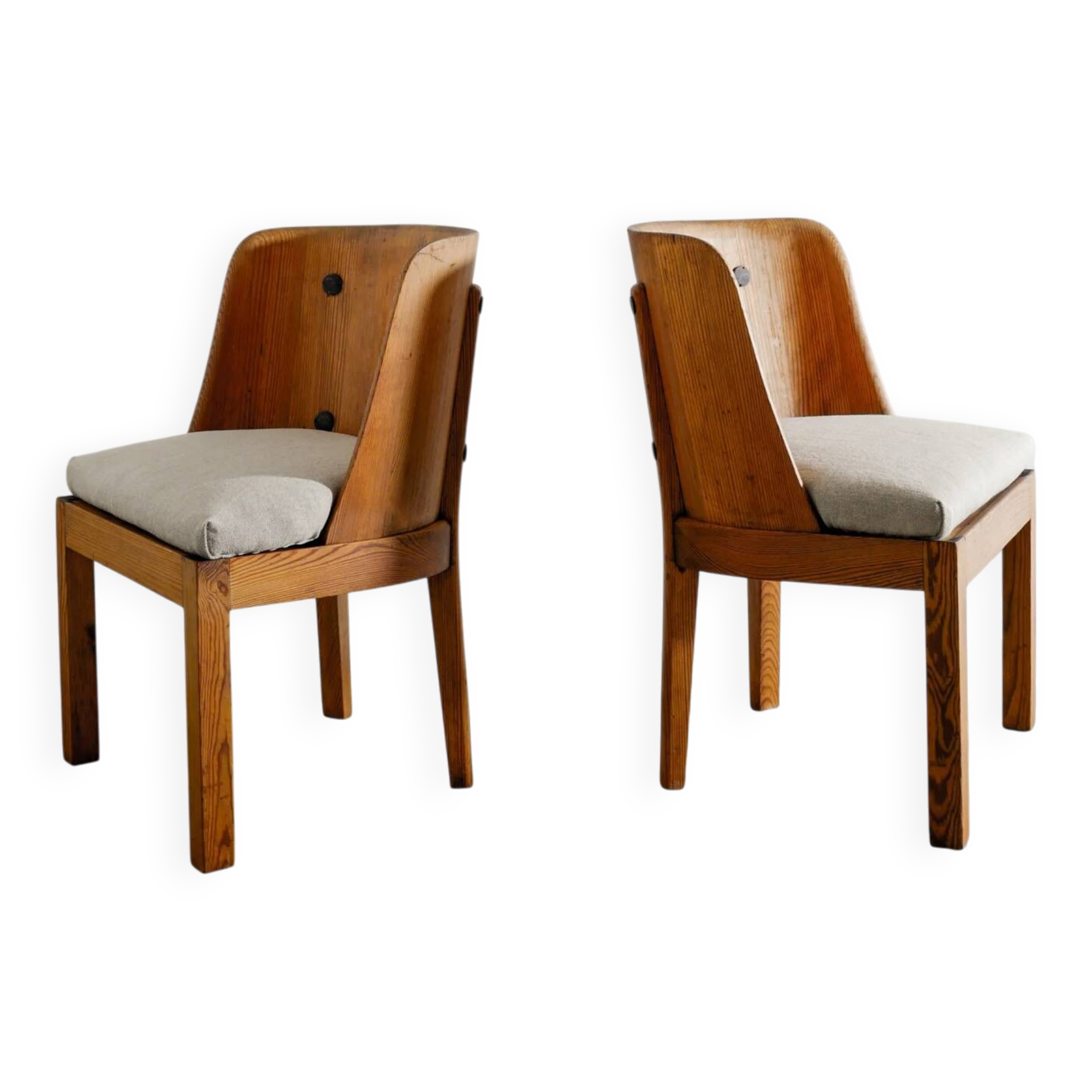 Vintage Swedish Modern Wooden "Lovö" Armchairs by Axel Einar Hjorth, 1930s