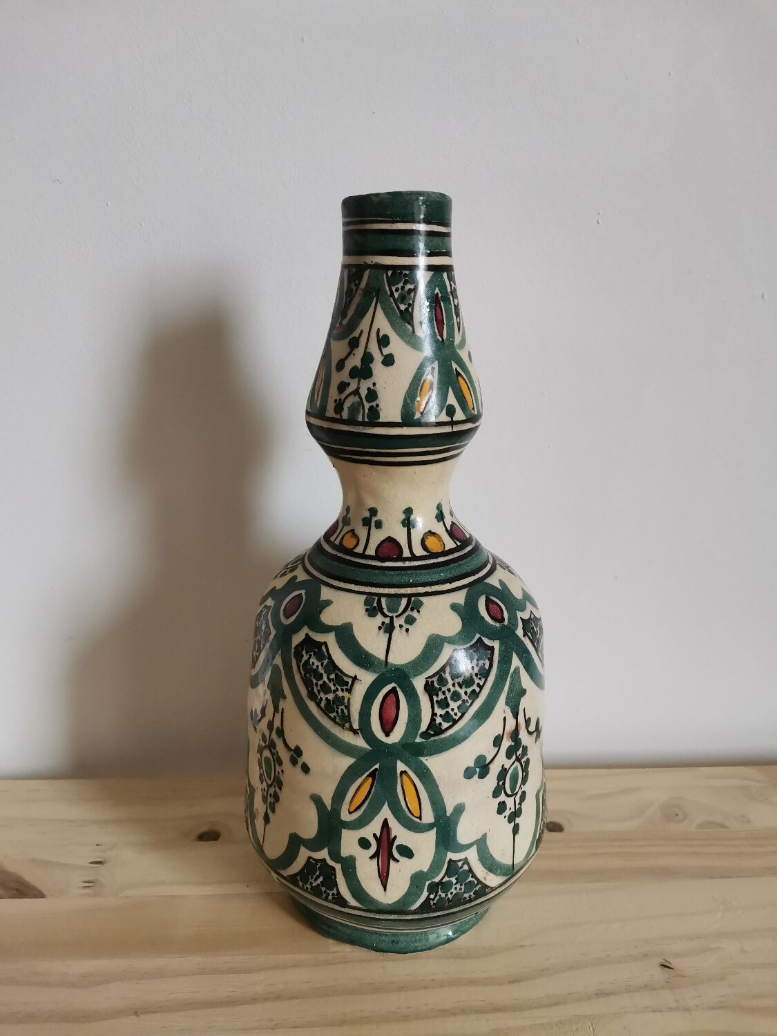 Vintage enamelled vase signed safi