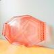 Plateau en verre rose art déco