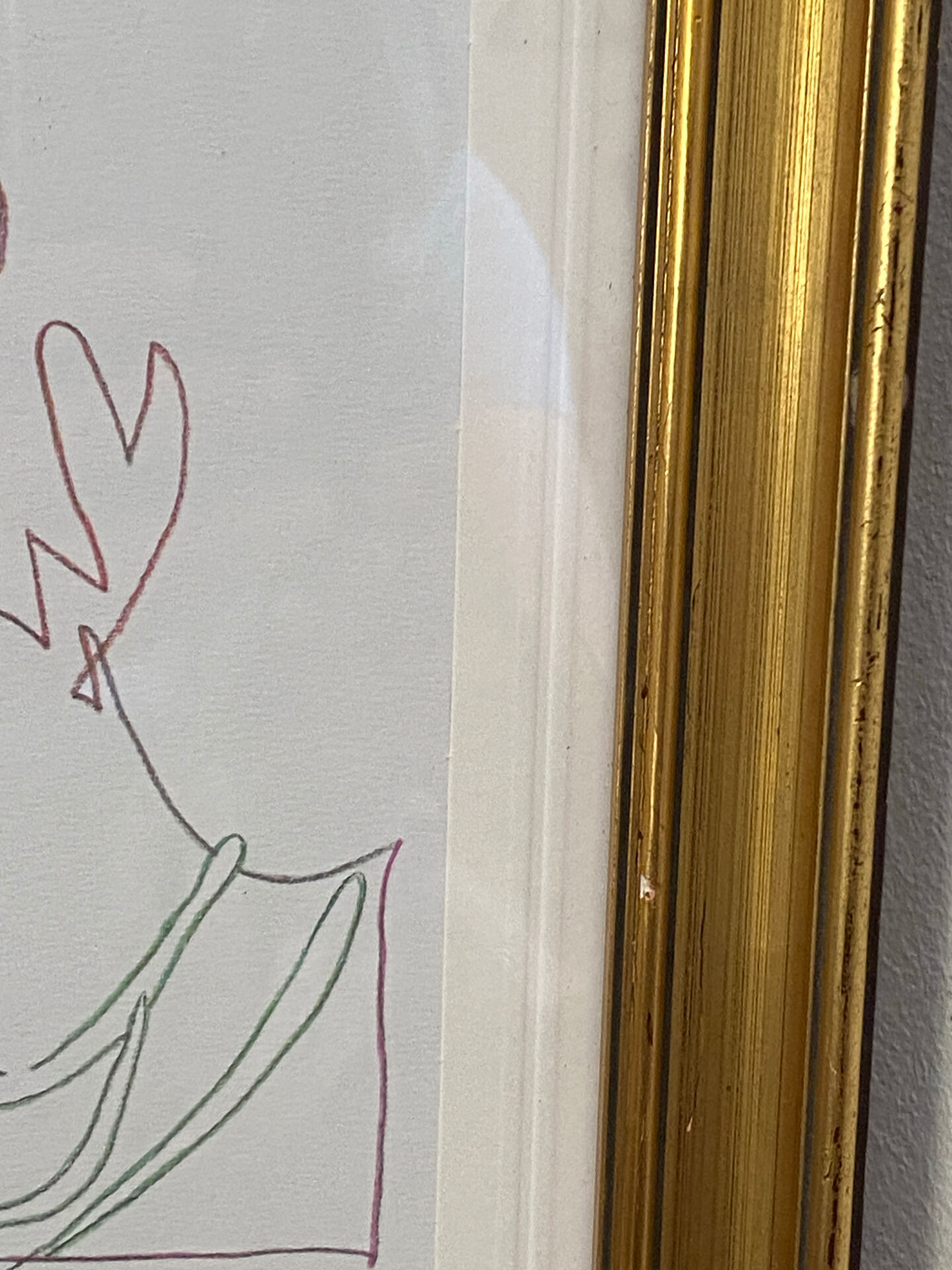 Lithographie, profil, Jean Cocteau