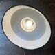 Industrial pendant light in black and white enamelled sheet metal factory bowl