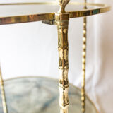Table d'appoint en laiton et verre fumé