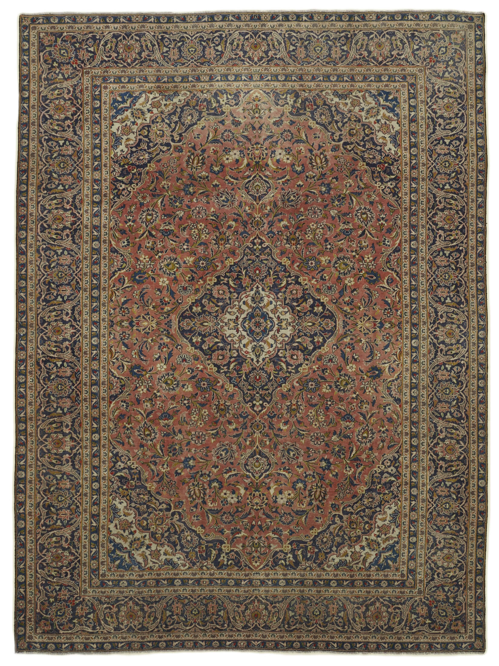 Handmade Oriental Vintage 284 cm x 388 cm Beige Wool Carpet