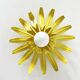 Vintage yellow metal flower wall light