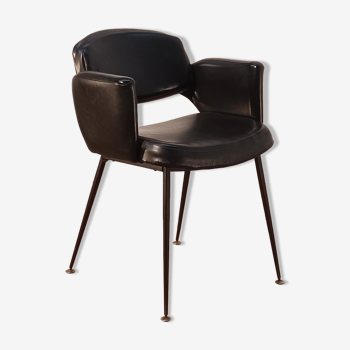 Fauteuil en cuir noir