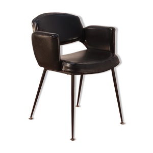 Fauteuil en cuir noir