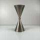 Rare pair of bell and candlestick in the shape of an hourglass, postmodern style - Memphis in metal, 1980.