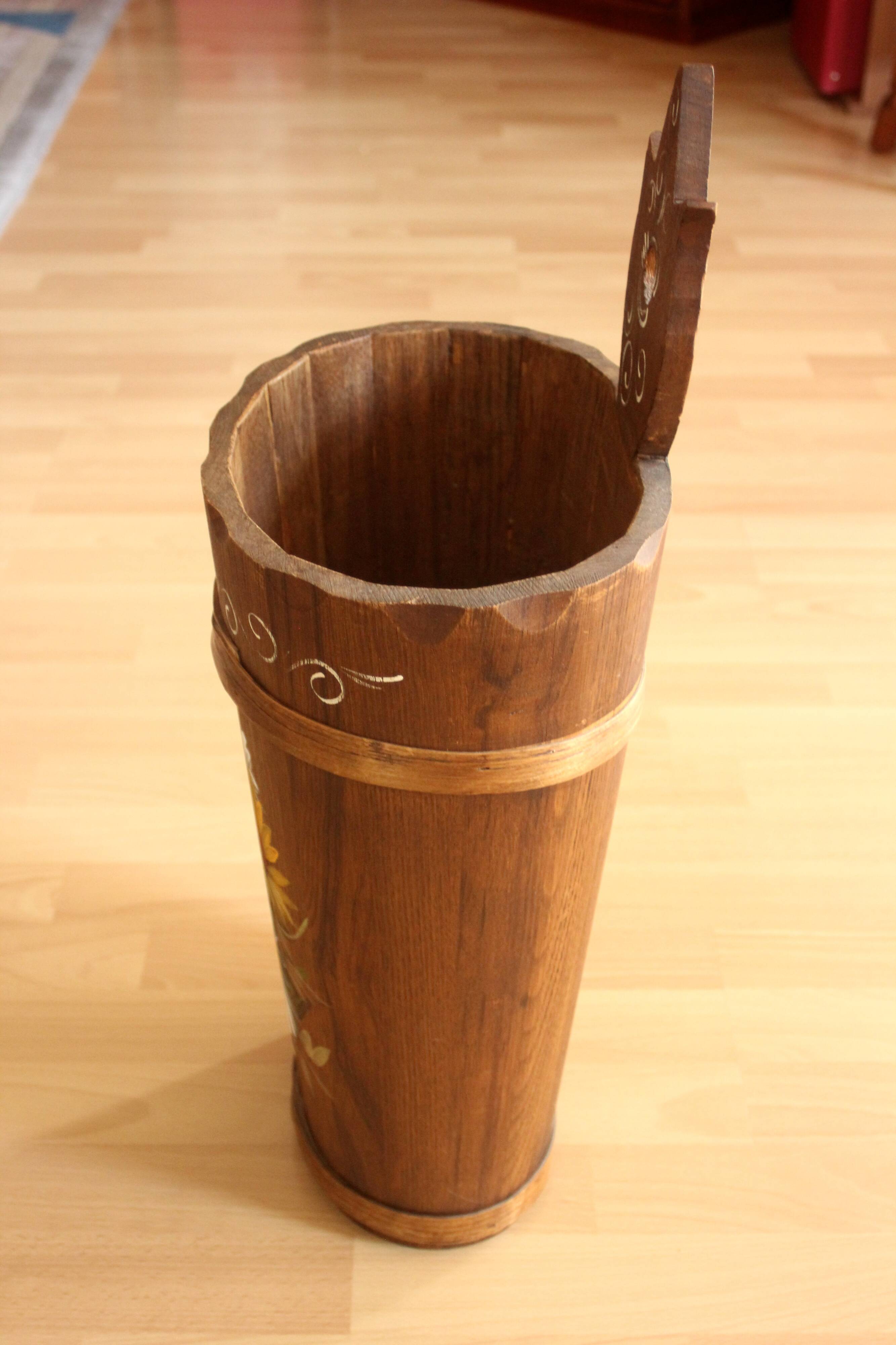 Handmade handpainted wooden umbrella stand - Vintage