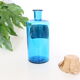 Fine pharmacy bottle XIxth, rare, blue glass and porcelain label, antique, vintage