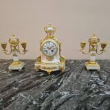 Fireplace set signed Planchon, 19th century