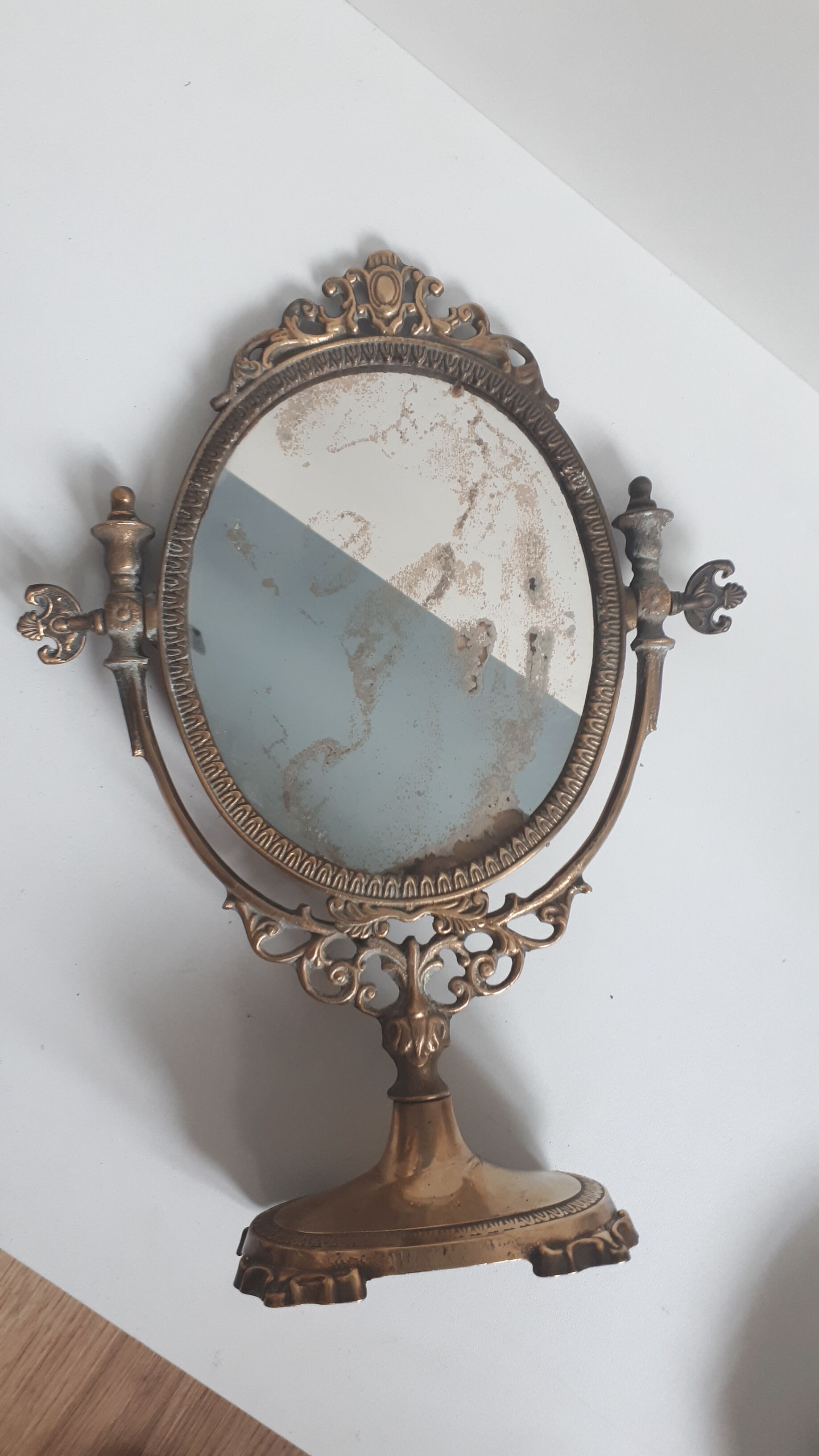 Brass psyche mirror 29x40cm