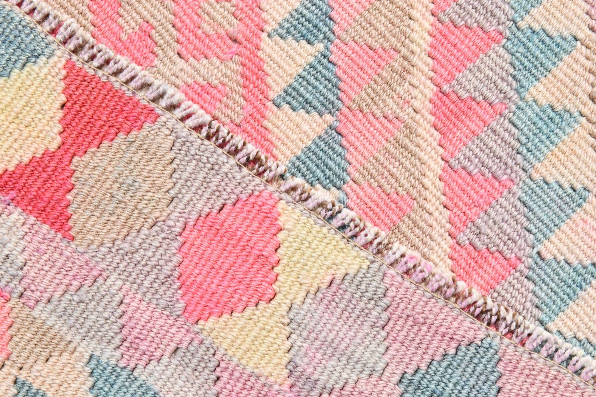Pink Kilim Runner Rug, 94x404Cm