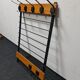 Coatrack mural vintage en teck et métal