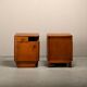 Pair Art Deco Nightstands or Bedside tables Oak and Glass, Netherlands, 193