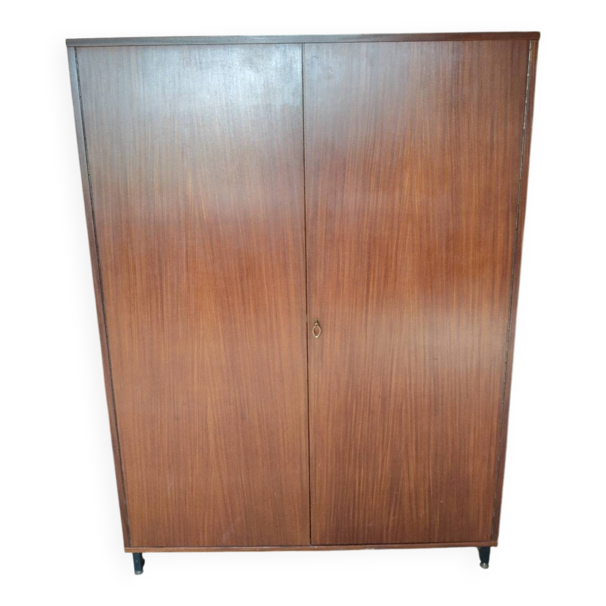Armoire vintage scandinave en bois – penderie et étagères – années 60